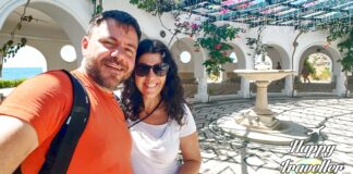 Πηγές Καλλιθέας Ρόδος εξωτερική είσοδος, ιστορικό κτίσμα με μεσογειακή αρχιτεκτονική