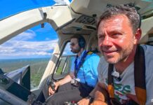Ο Ευτύχης σε ελικόπτερο πάνω από τους καταρράκτες Ιγκουασού