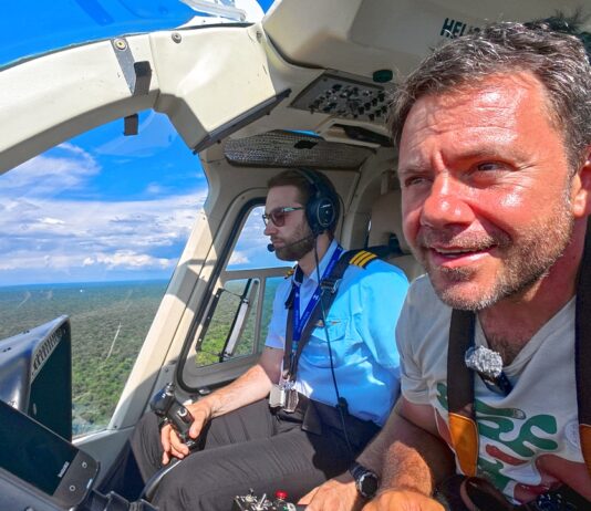 Ο Ευτύχης σε ελικόπτερο πάνω από τους καταρράκτες Ιγκουασού