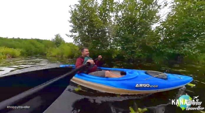 Ο Ευτύχης κάνει κανό στον ποταμό στο ECO ODYSSEY