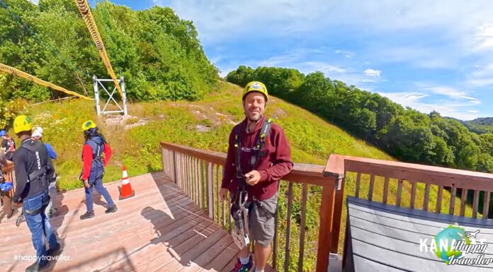 Ο Ευτύχης κάνει ζιπ λαιν στο Camp Fortune στον Καναδά, σε μικρή απόσταση από την Οττάβα