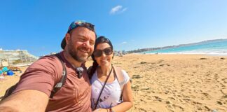 Ο Ευτύχης και η Ηλέκτρα στο Σαν Αλφόνσο Ντελ Μαρ, το ξενοδοχείο με τη μεγαλύτερη πισίνα στον κόσμο δίπλά στον Ειρηνικό ωκεανό.